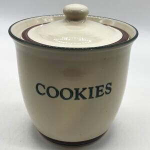 Vtg Pfaltzgraff Juniper Cookies Stoneware Cookie Jar Lid 7.5x7 USA Home Kitchen